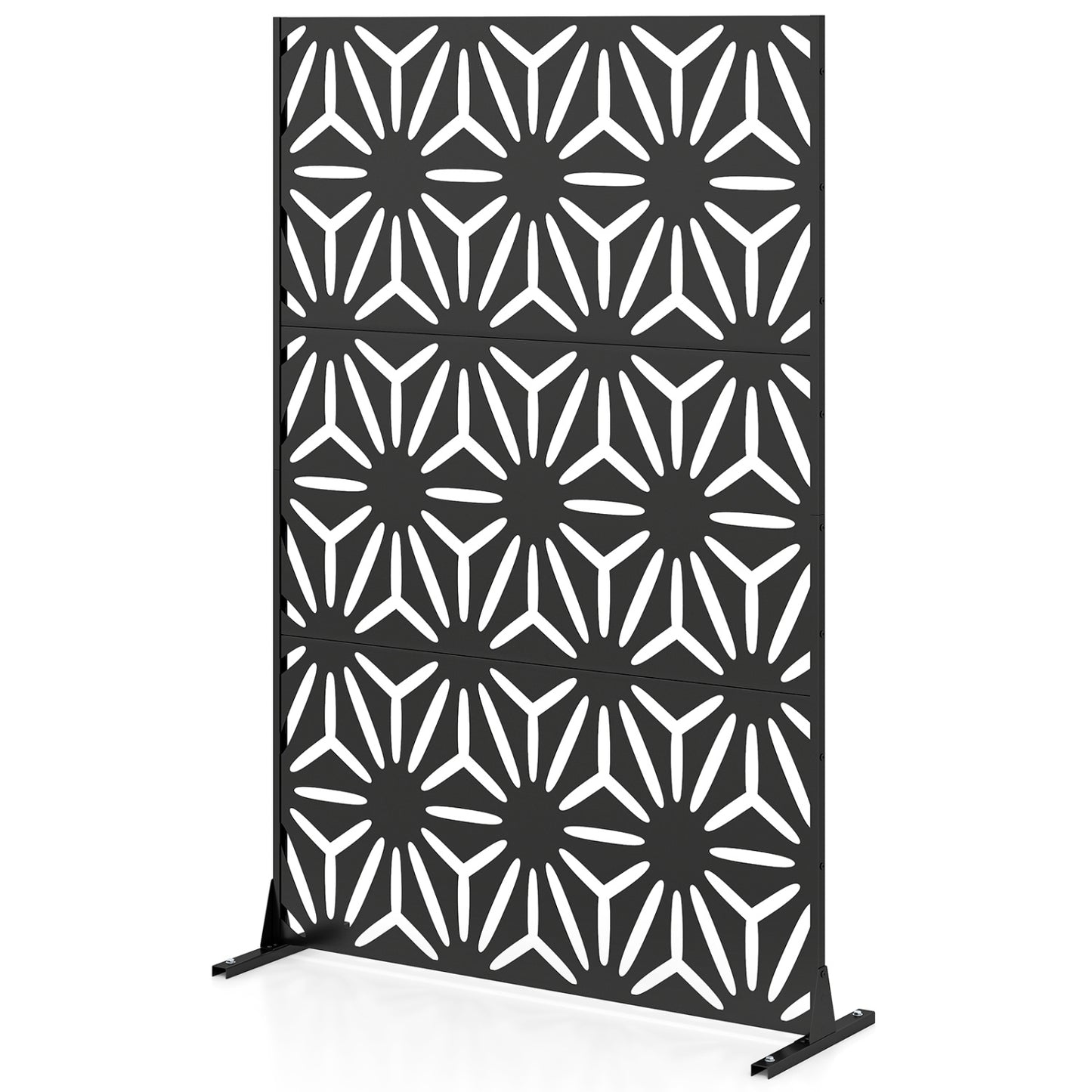 72"H x 48"W Freestanding Fence Panel with Stand and Expansion Bolts, Black Room Dividers at Gallery Canada