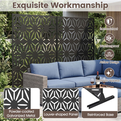 72"H x 48"W Freestanding Fence Panel with Stand and Expansion Bolts, Black Room Dividers at Gallery Canada