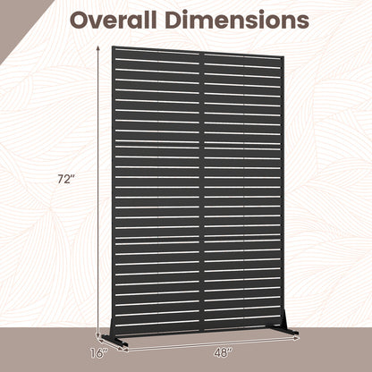 72"H x 48"W Outdoor Decorative Divider Screen with Stand and Expansion Bolts, Black Room Dividers at Gallery Canada