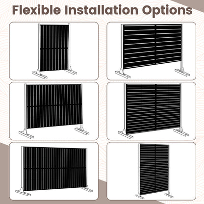 72"H x 48"W Outdoor Decorative Divider Screen with Stand and Expansion Bolts, Black Room Dividers at Gallery Canada