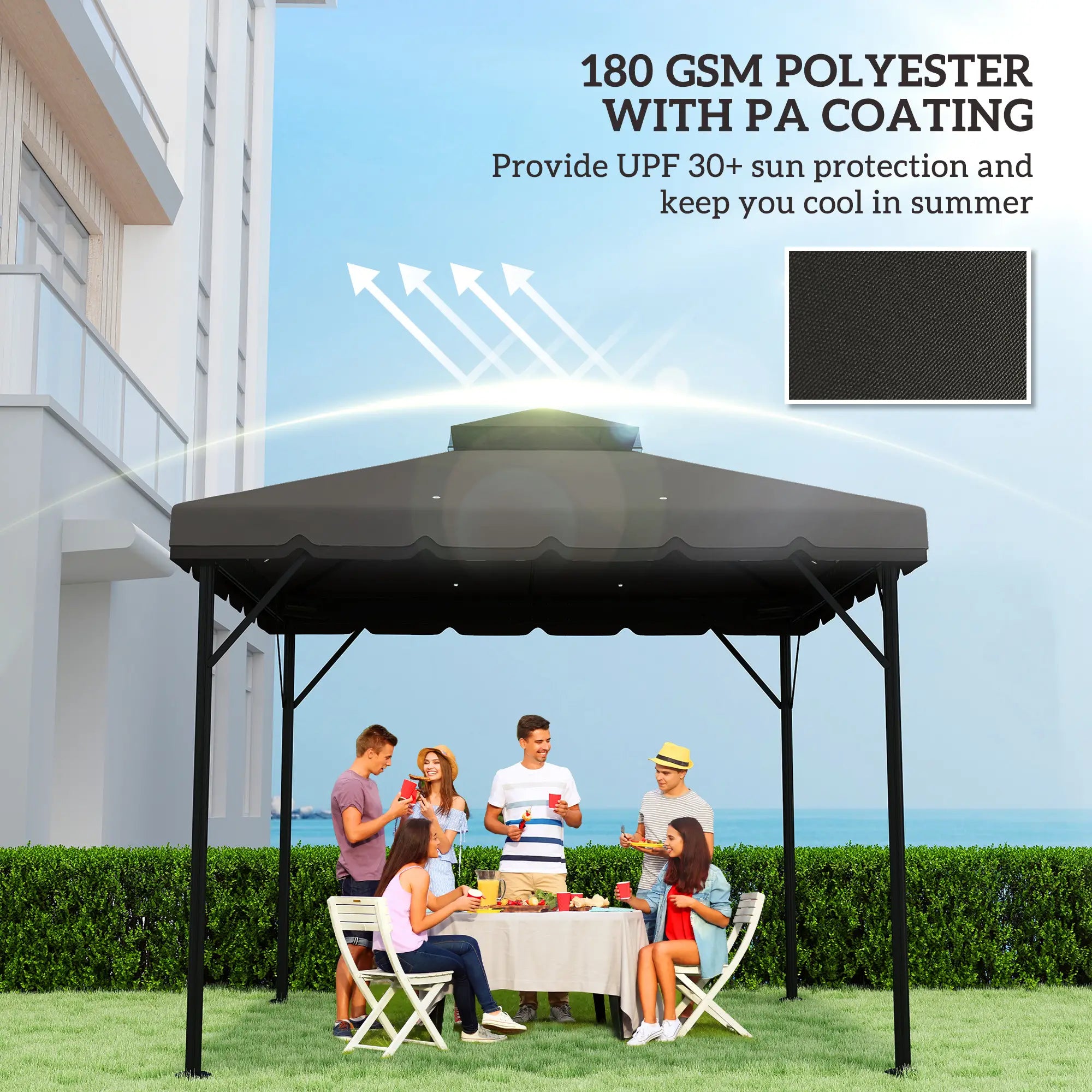 10' x 10' Gazebo Canopy Replacement, Light Grey/Dark Grey Gazebo Canopy Replacement at Gallery Canada