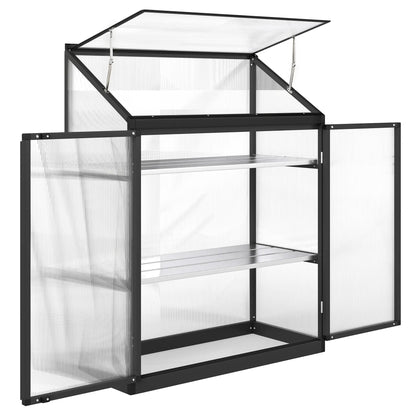 Polycarbonate Greenhouse With 2-Tier Shelves, Black Cold Frame Greenhouses at Gallery Canada