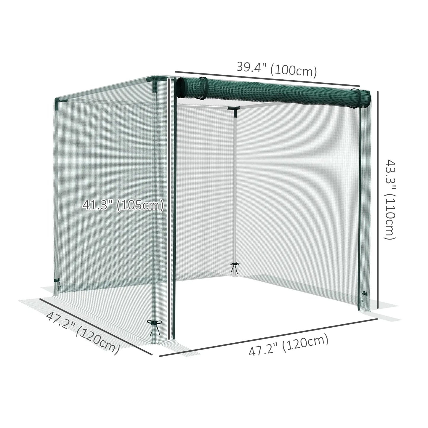 Galvanized Steel Crop Cage, Plant Protection Tent, 4' x 4', Green Walk In Greenhouses at Gallery Canada