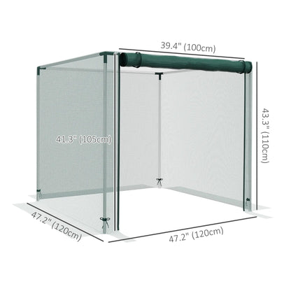 Galvanized Steel Crop Cage, Plant Protection Tent, 4' x 4', Green Walk In Greenhouses at Gallery Canada