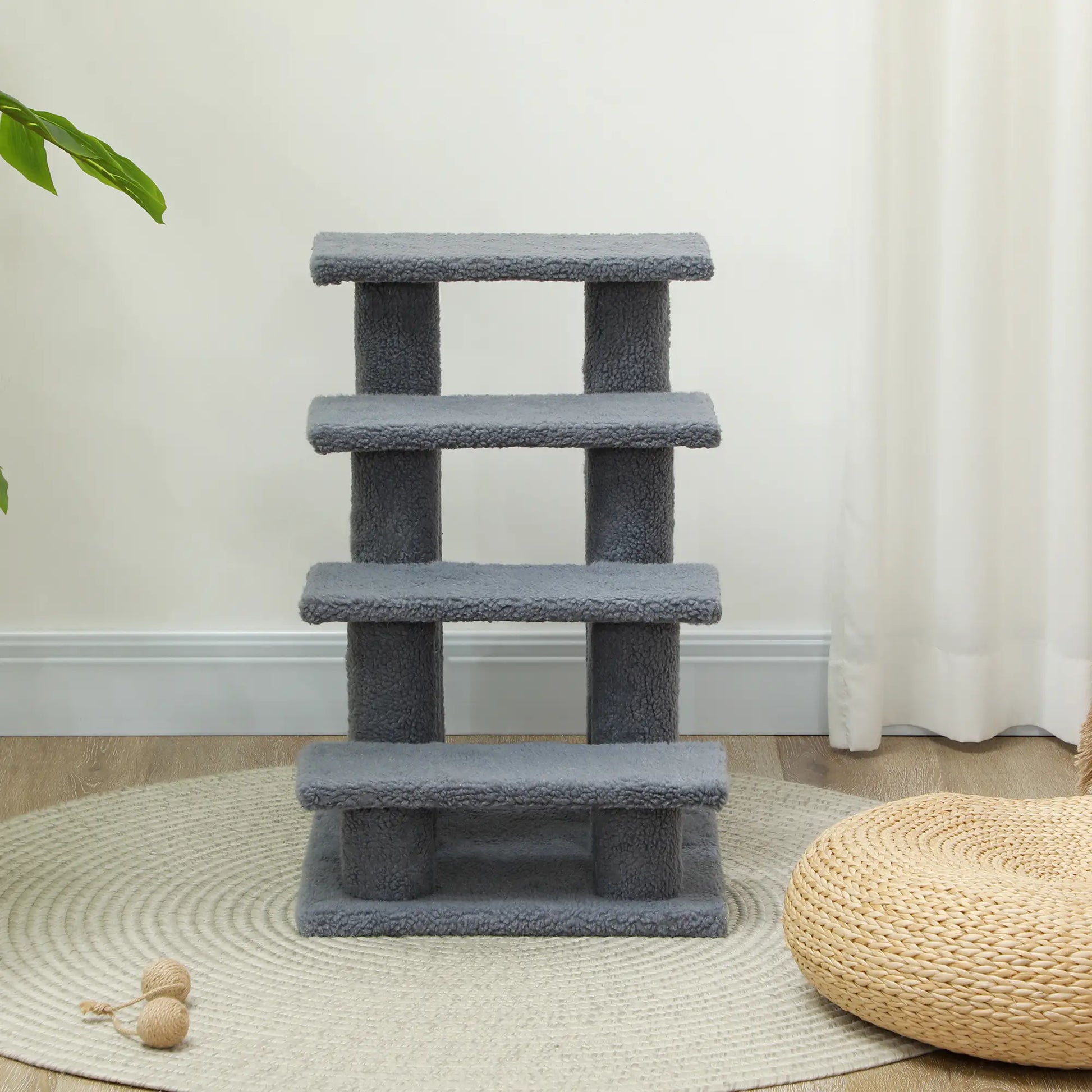 4-Step Carpeted Cat Scratching Post, Pet Stairs, Grey Cat Stairs at Gallery Canada