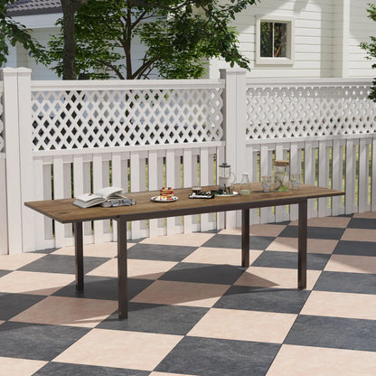 63"-94.5" Extendable Outdoor Dining Table, Steel Frame, Brown Patio Dinning Tables at Gallery Canada