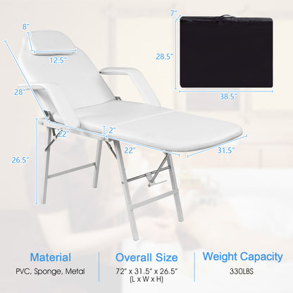 73 Inch Adjustable Massage Table, Backrest, Footrest Spa & Salon at Gallery Canada