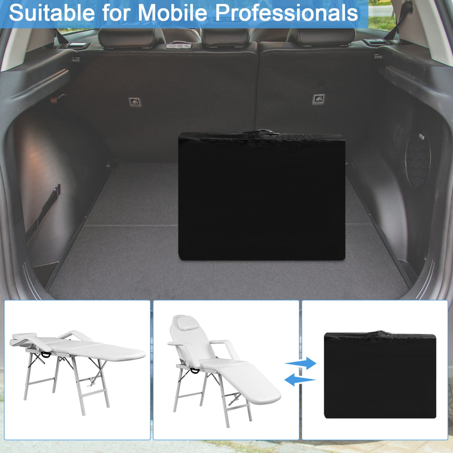 73 Inch Adjustable Massage Table, Backrest, Footrest Spa & Salon at Gallery Canada