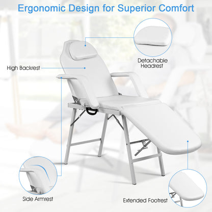 73 Inch Adjustable Massage Table, Backrest, Footrest Spa & Salon at Gallery Canada