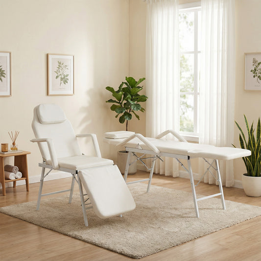 73 Inch Portable Tattoo Salon Facial Bed Massage Table, White Spa & Salon at Gallery Canada