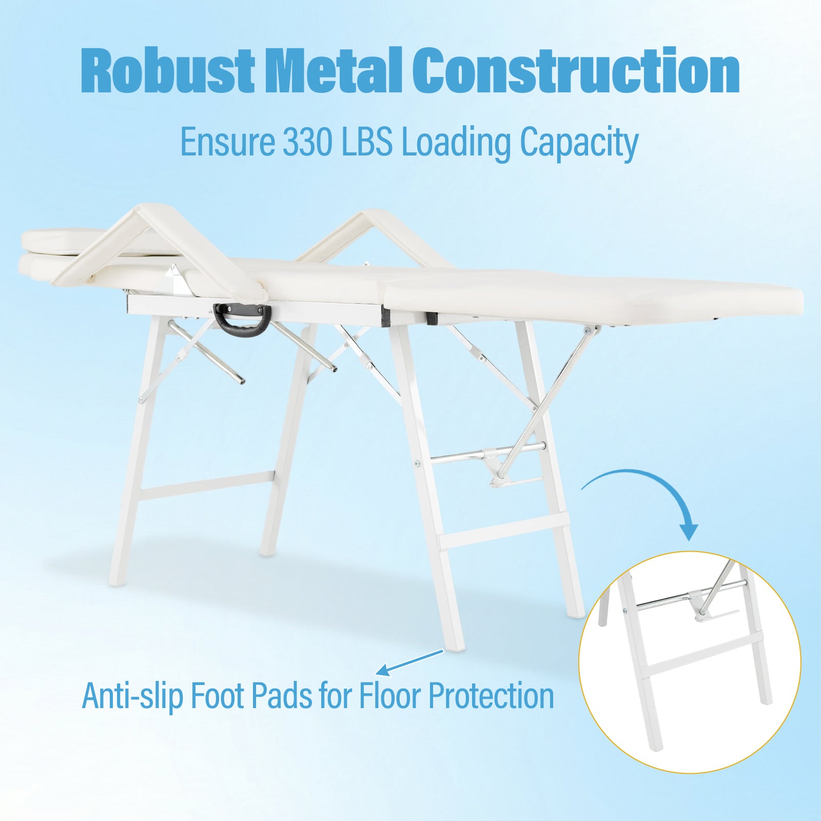 73 Inch Portable Tattoo Salon Facial Bed Massage Table, White Spa & Salon at Gallery Canada