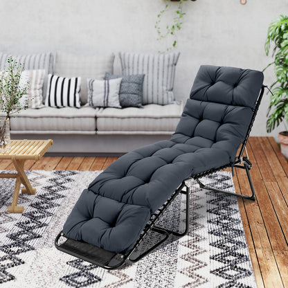 Ensemble de coussins de chaise longue d'extérieur 73" x 22", dossier haut, gris