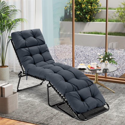 Ensemble de coussins de chaise longue d'extérieur 73" x 22", dossier haut, gris