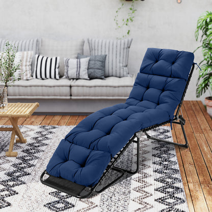 Outdoor Chaise Cushion Set of 2, 73x22, High Back, Navy