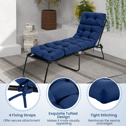 Outdoor Chaise Cushion Set of 2, 73x22, High Back, Navy