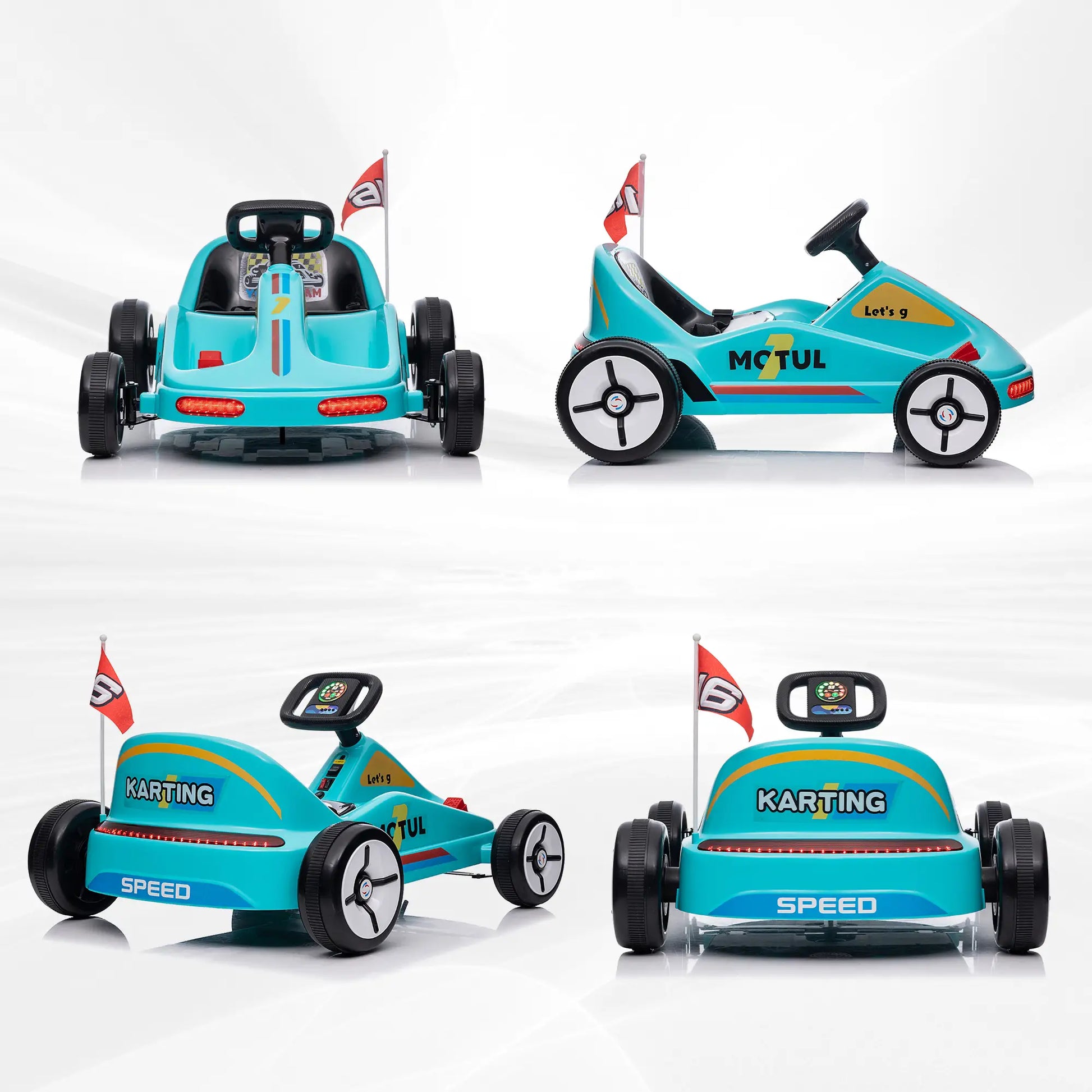 6V Electric Go Kart for Kids 3-5, Music, Light, Horn, Blue Pedal Go Karts for Kids at Gallery Canada