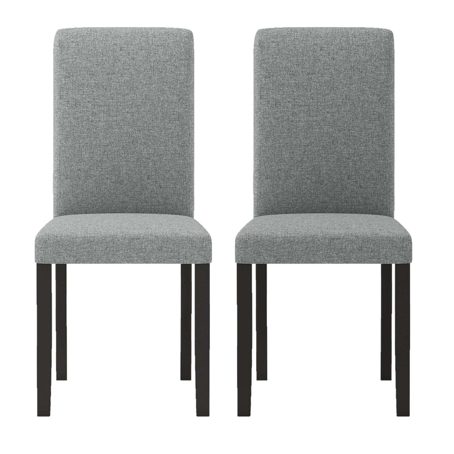 Dining Chair Set of 2 Mid-Century Modern Chairs with Rubber Wood Legs, Gray Dining Chairs at Gallery Canada