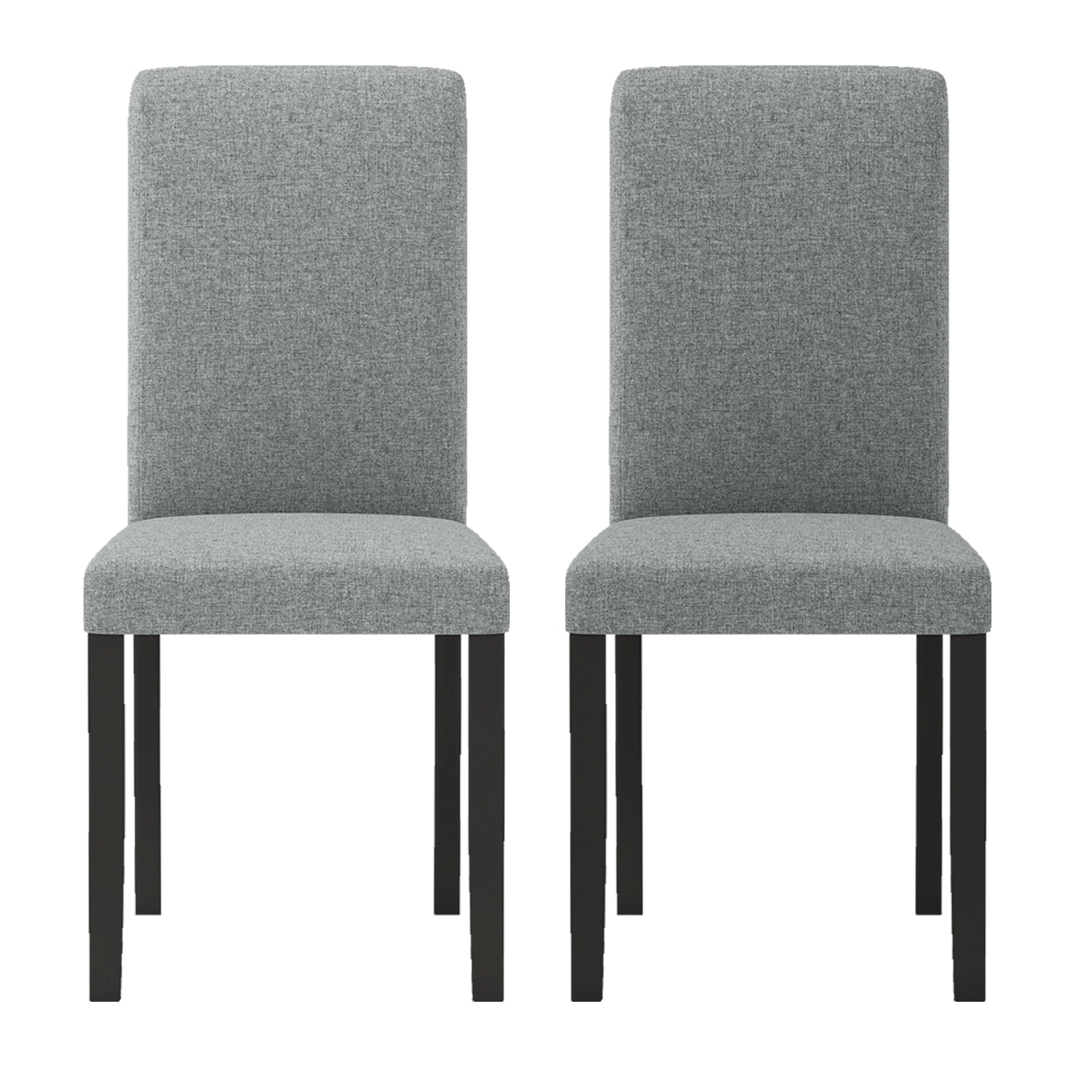 Dining Chair Set of 2 Mid-Century Modern Chairs with Rubber Wood Legs, Gray Dining Chairs at Gallery Canada