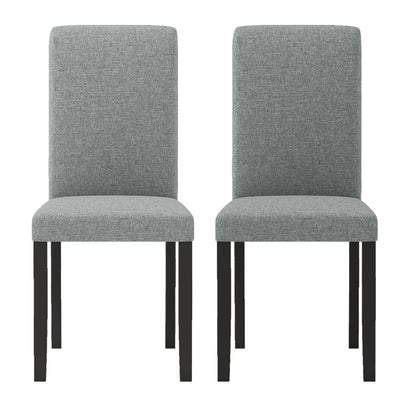 Dining Chair Set of 2 Mid-Century Modern Chairs with Rubber Wood Legs, Gray Dining Chairs at Gallery Canada