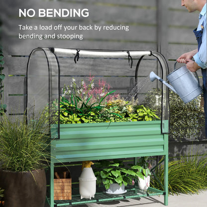 Metal Raised Garden Bed With Cover, 48 Inch, Green Elevated Garden Beds at Gallery Canada