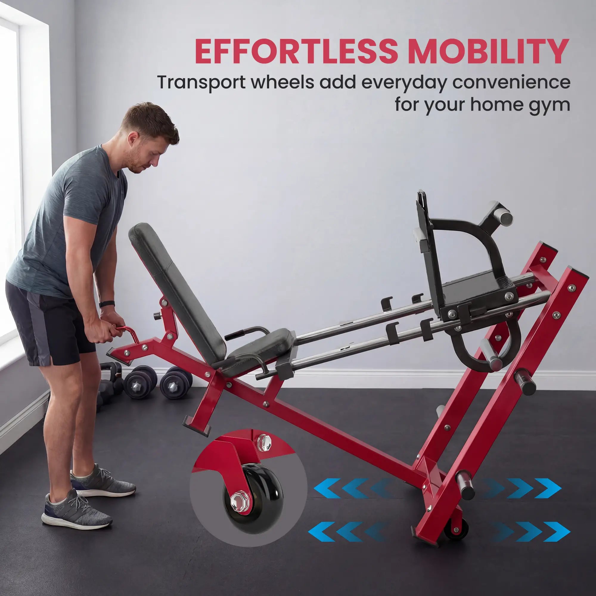 Leg Press Machine With Wheels, Calf Block, Adjustable Squat Machine, 1000 Lbs Capacity Strength Training Equipment at Gallery Canada