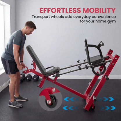 Leg Press Machine With Wheels, Calf Block, Adjustable Squat Machine, 1000 Lbs Capacity Strength Training Equipment at Gallery Canada