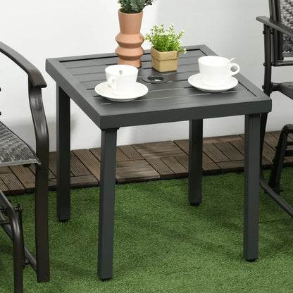 Outdoor Side Table, Patio End Table With Umbrella Hole, Gray Patio Side Tables at Gallery Canada