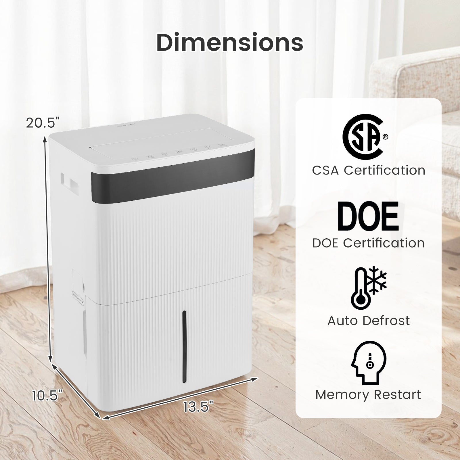 74 Pints Dehumidifier for Home 4500 Sq.Ft Dehumidifier, White Dehumidifiers at Gallery Canada