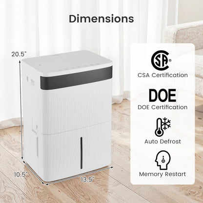 74 Pints Dehumidifier for Home 4500 Sq.Ft Dehumidifier, White Dehumidifiers at Gallery Canada