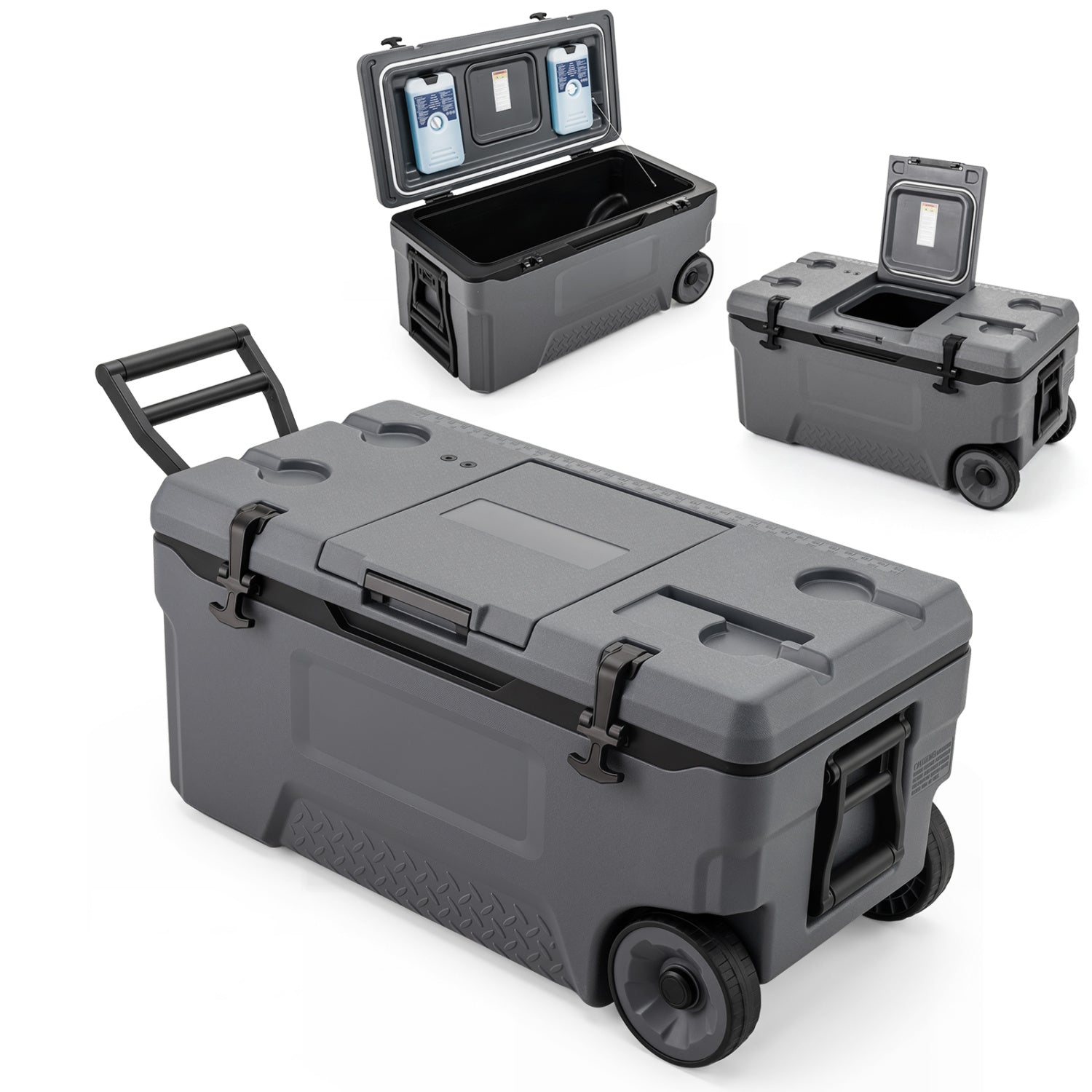 74 Qt Portable Rolling Cooler, Gray Coolers at Gallery Canada