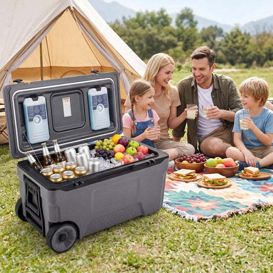74 Qt Portable Rolling Cooler, Gray Coolers Gray at Gallery Canada