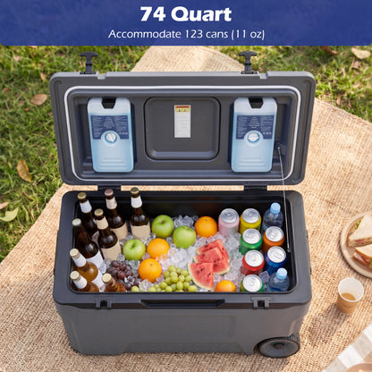 74 Qt Portable Rolling Cooler, Gray Coolers at Gallery Canada