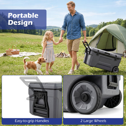 74 Qt Portable Rolling Cooler, Gray Coolers at Gallery Canada