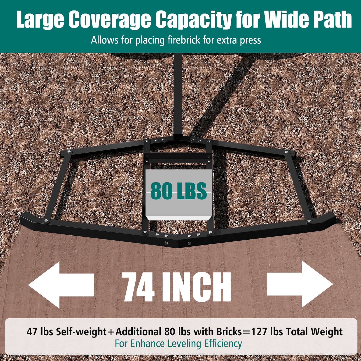 74" Wide Driveway Drag Tow Behind Leveling Rake, Black Lawn Care Tools at Gallery Canada