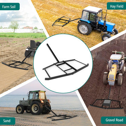74" Wide Driveway Drag Tow Behind Leveling Rake, Black Lawn Care Tools at Gallery Canada