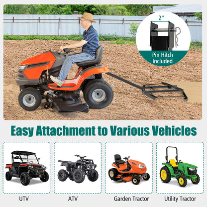 74" Wide Driveway Drag Tow Behind Leveling Rake, Black Lawn Care Tools at Gallery Canada