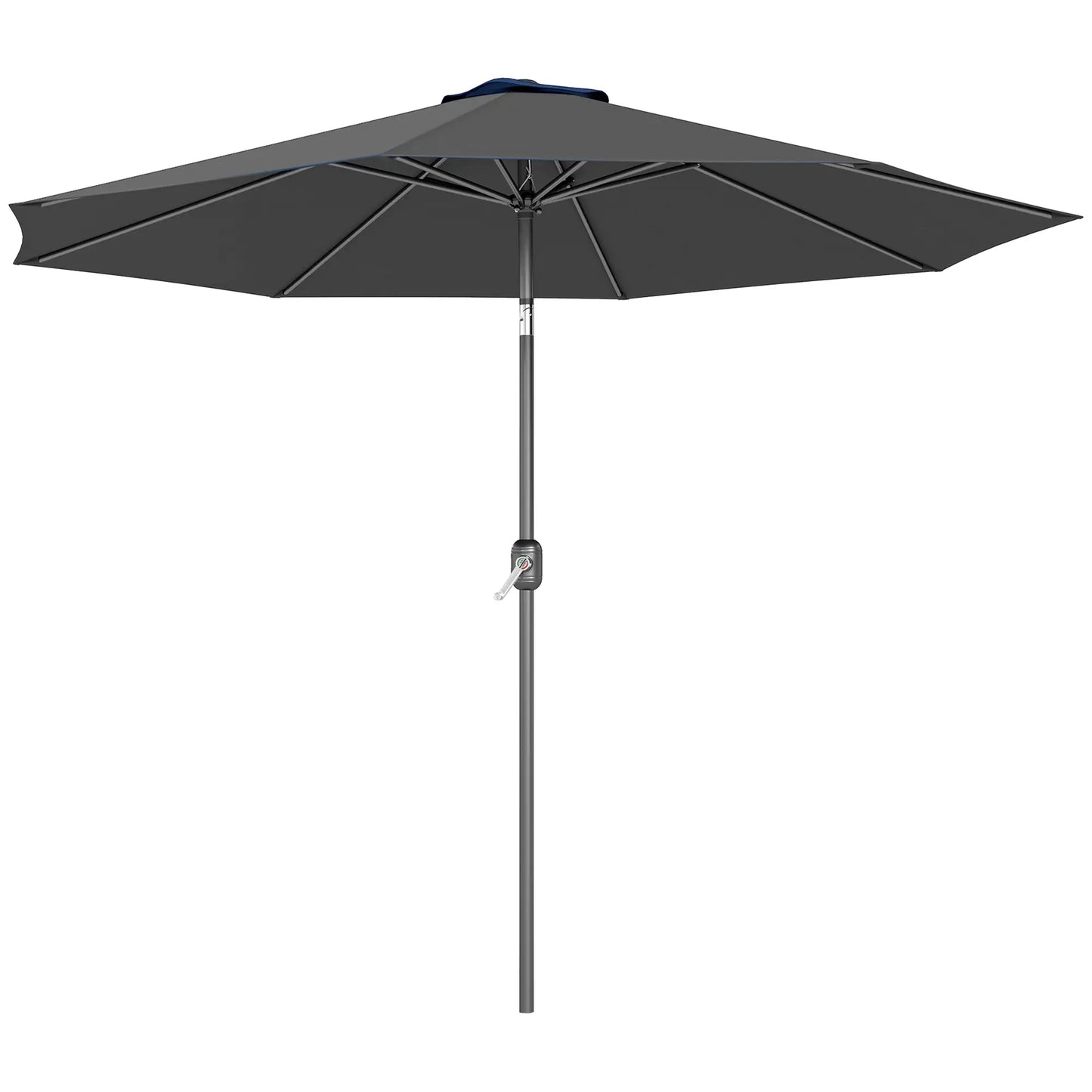 10' x 8' Round Market Umbrella, Crank Handle, Tilt, Grey Sun Umbrellas at Gallery Canada