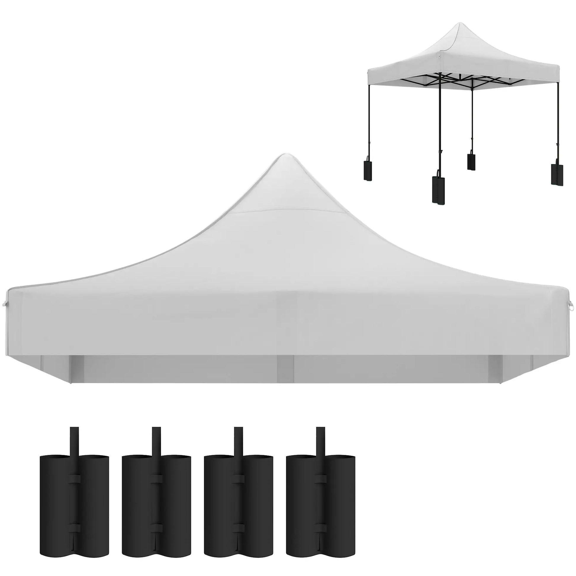 10' x 10' Replacement Canopy Top, Pop Up Tent, UPF50+, White Gazebo Canopy Replacement White at Gallery Canada