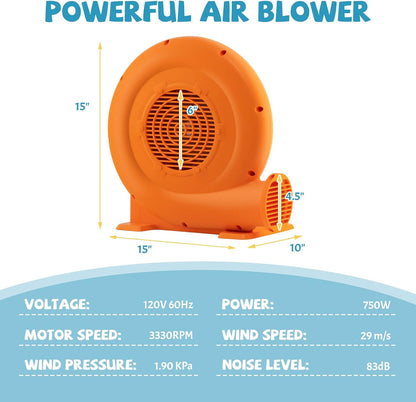 680W Air Blower, 1.0HP, 25 Feet Wire, GFCI Plug, Orange Air Blowers at Gallery Canada