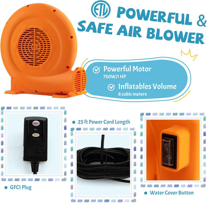 680W Air Blower, 1.0HP, 25 Feet Wire, GFCI Plug, Orange Air Blowers at Gallery Canada