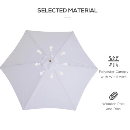9' x 8' H Patio Umbrella, Hardwood Frame, Wind Vent, White Sun Umbrellas at Gallery Canada