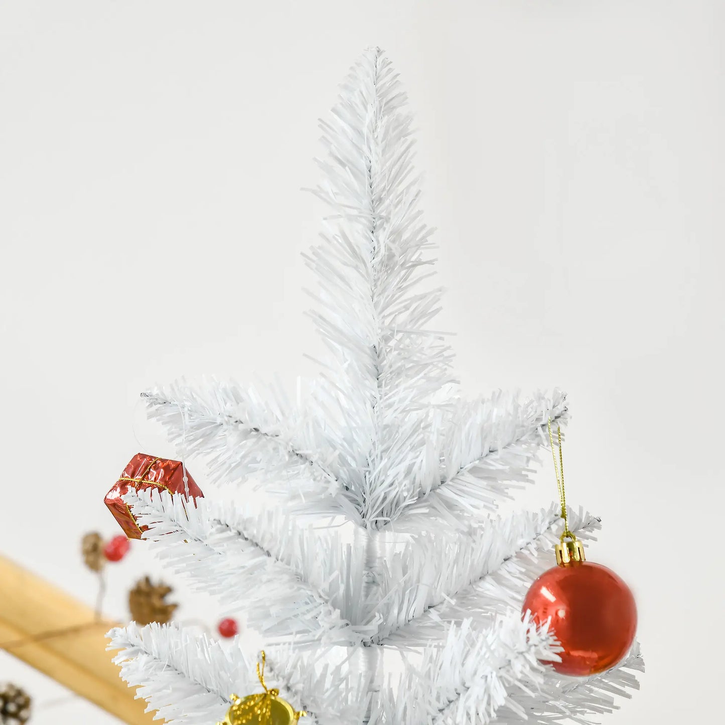 5ft Artificial Christmas Tree, Realistic Pine Branches, Auto Open, Indoor, White Artificial Christmas Trees at Gallery Canada