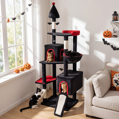 75 Inch Cat Tree, 2 Condos, Top Perch, Large Cats 20+ LBS, Black Cat Trees Condos & Scratchers at Gallery Canada