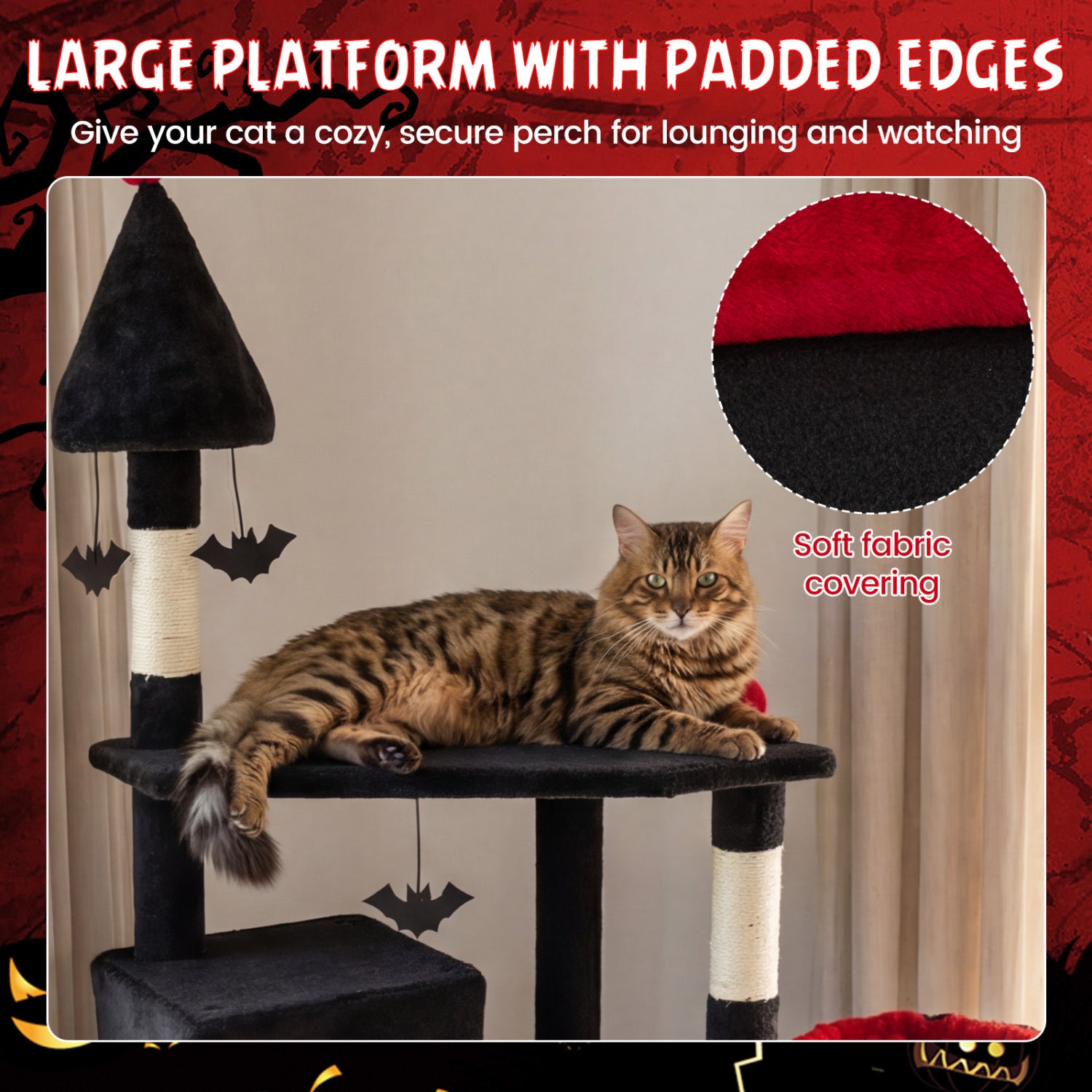 75 Inch Cat Tree, 2 Condos, Top Perch, Large Cats 20+ LBS, Black Cat Trees Condos & Scratchers at Gallery Canada