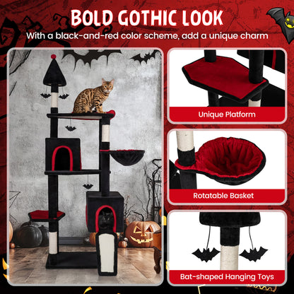 75 Inch Cat Tree, 2 Condos, Top Perch, Large Cats 20+ LBS, Black Cat Trees Condos & Scratchers at Gallery Canada