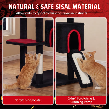 75 Inch Cat Tree, 2 Condos, Top Perch, Large Cats 20+ LBS, Black Cat Trees Condos & Scratchers at Gallery Canada
