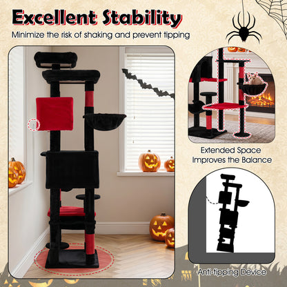 75-Inch Gothic Cat Tree with 2 Plush Perches
