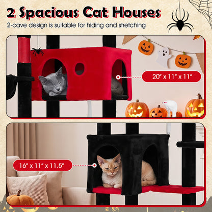 75-Inch Gothic Cat Tree with 2 Plush Perches