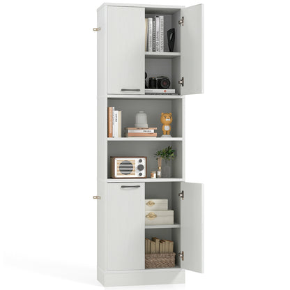 Armoire de cuisine de 75 pouces, chêne, blanc