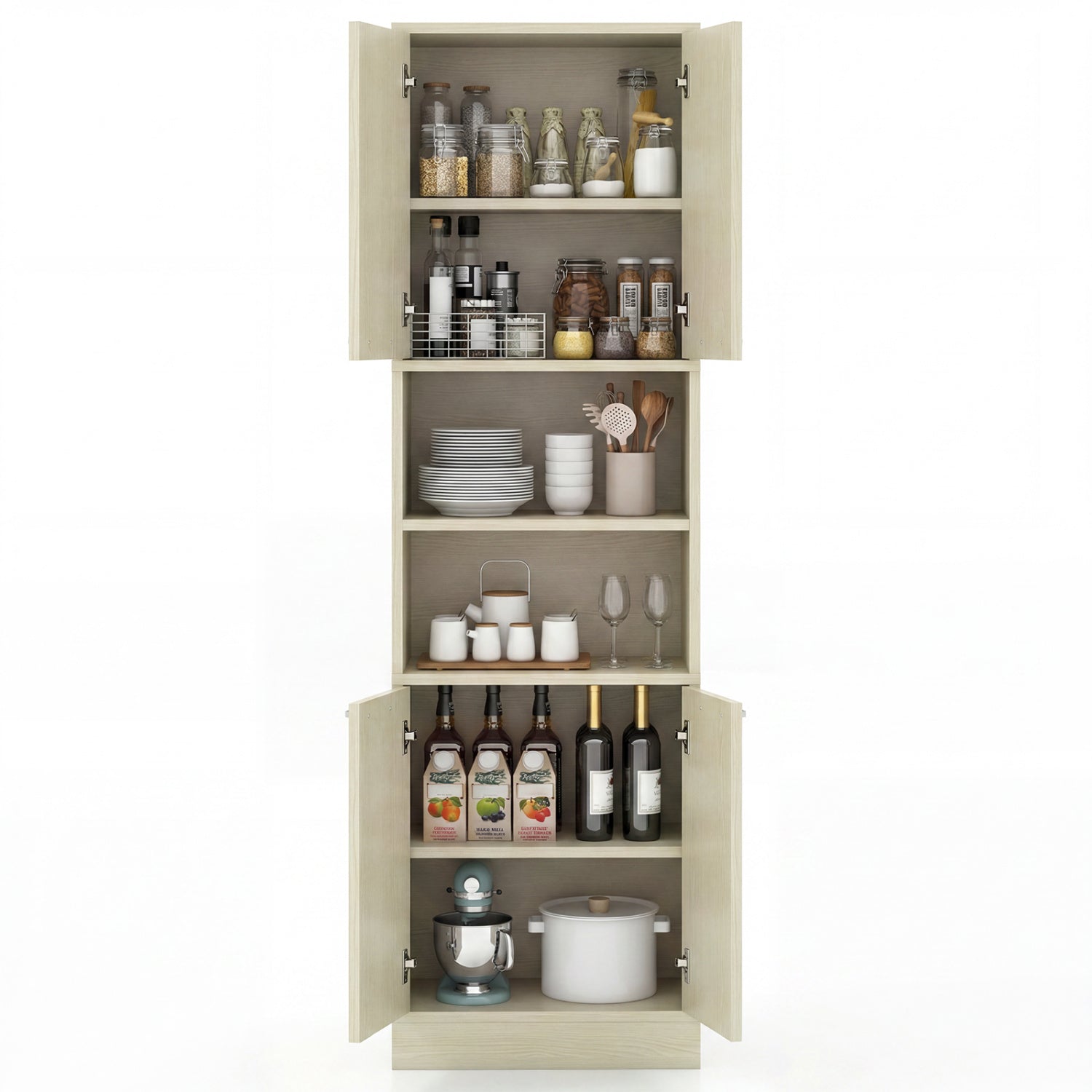75 Inch Tall Kitchen Pantry Cabinet, Beige Sideboards Cabinets & Buffets at Gallery Canada
